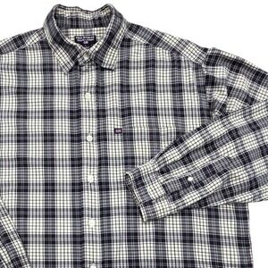 Vintage Polo Jeans Co Ralph Lauren Black White Plaid LS Shirt Mens Large